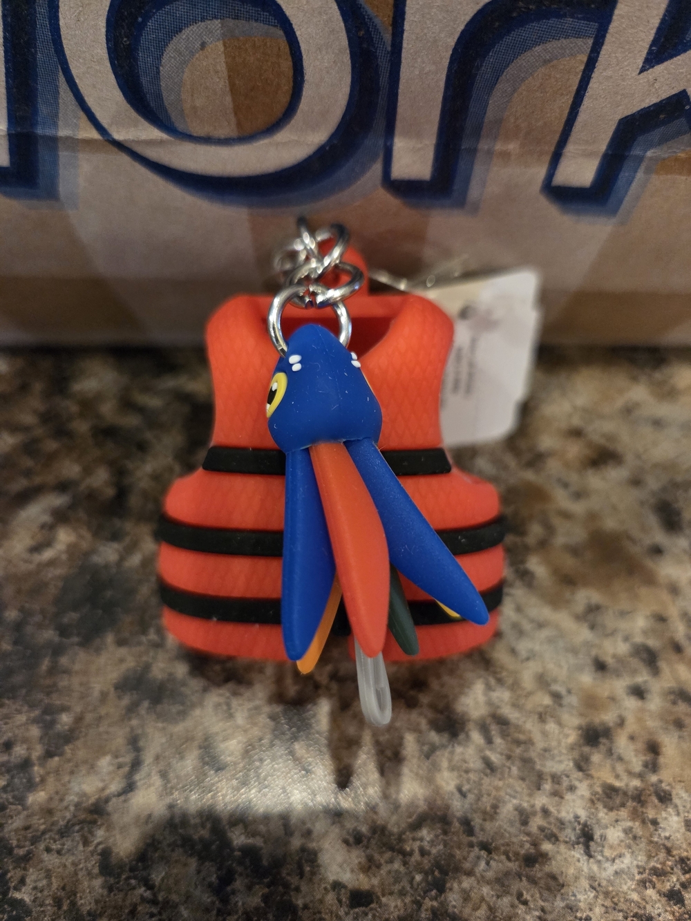 Orange Life Jacket with Blue LURE Charm Pocketbac Holder - Picture 2 of 3